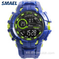 smael hombres LED reloj digital relojes de pulsera dorado electrónico